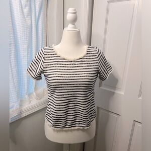 #17 GREEN ENVELOPE • NAUTICAL STRIPE • FRINGE HEM TOP